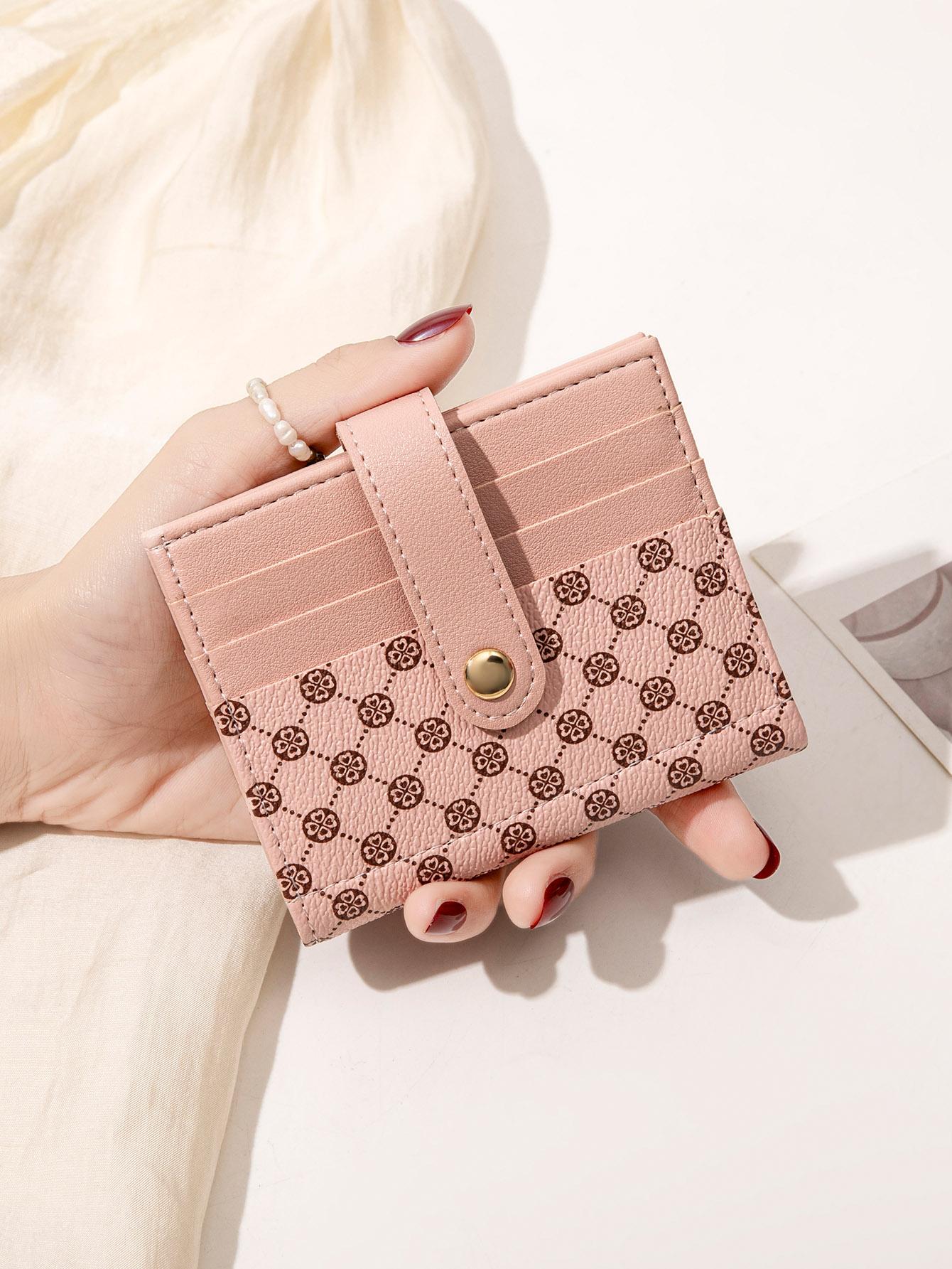Unisex Printed Ultra Slim Short Bifold Wallet For Women, Trendy Wallet, Compact Multi-Slot Credit Card Holder, Multi-Functional Mini Purse, Practical Portable Wallet For Daily Use