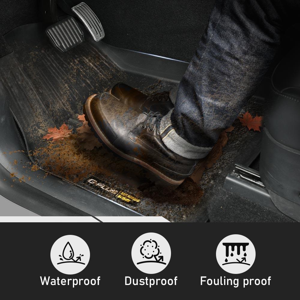 G-PLUS Fit For Tesla Model 3 &  Model Y 2017-2025 All-Weather Rubber Liners Floor Mats,New Waterproof Heavy Duty Car Mats,3 Piece Trim to Fit Floor Mats Fit for Model 3,Model Y,Model S