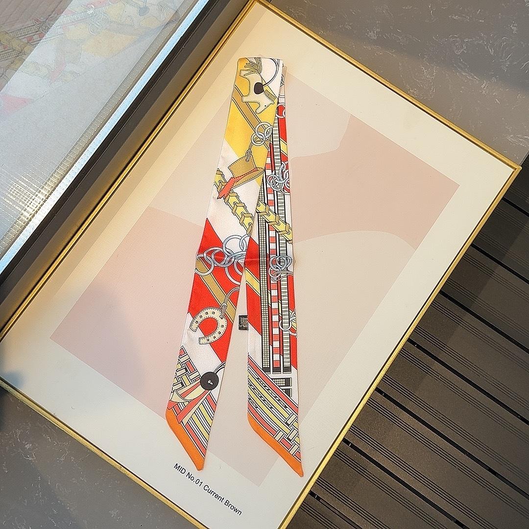 5-Piece Scarf Bag Set for Women, Narrow Scarf with Tie, Hair Accessory Neck Scarf, Fashion Gift Accessories, Ideal for Women