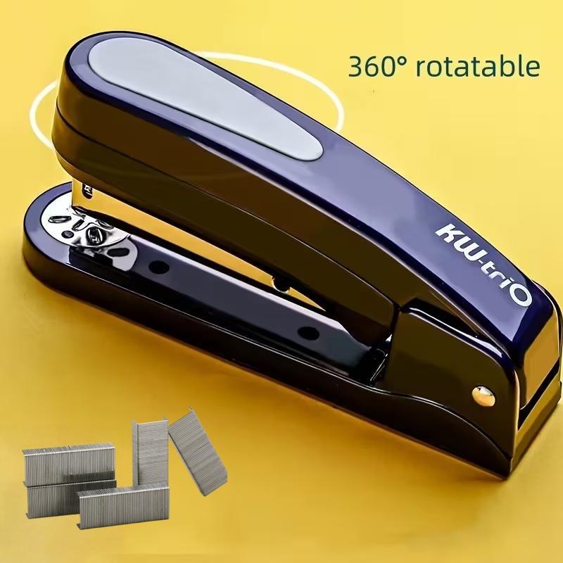 360 Rotatable Stapler, Uses 24/6 Staples, Effortless Long Stapler, School Paper Staplers, Office Bookbinding Supplies