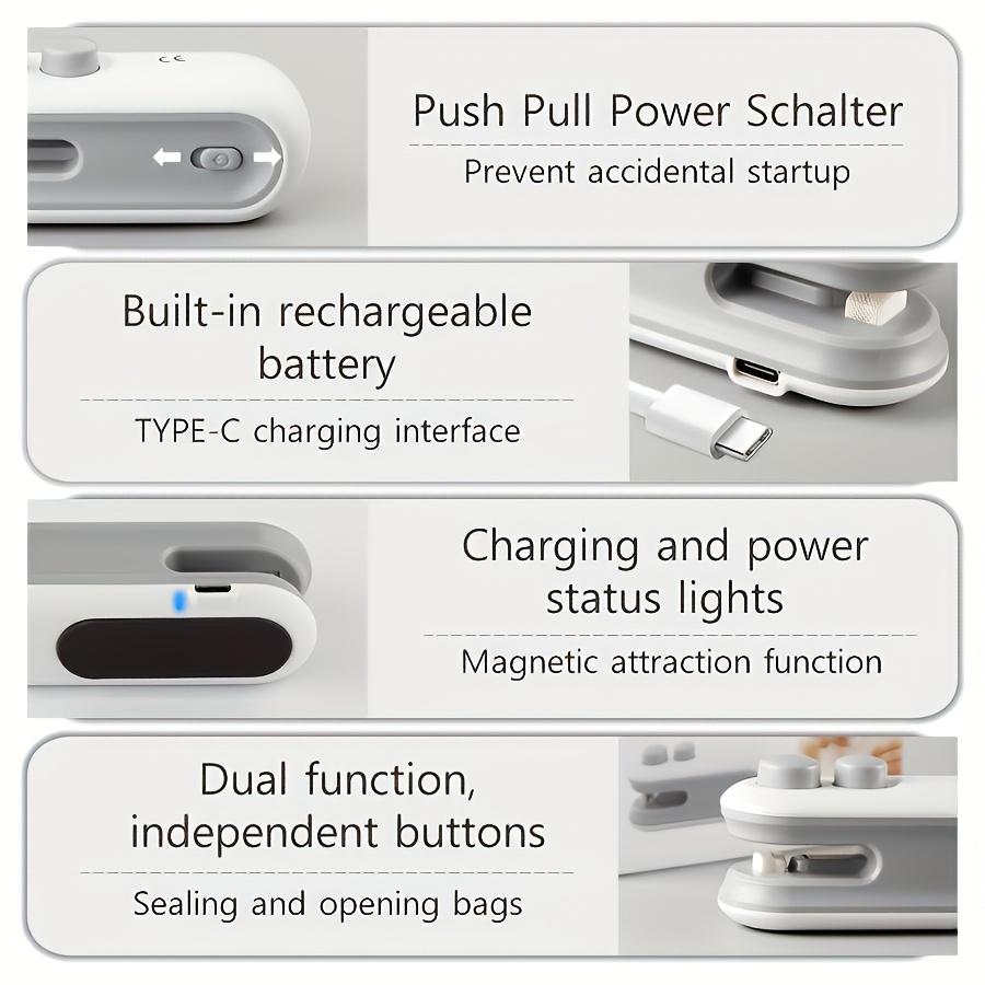 Mini Sealing Machine Compact Size Dual Function Cut & Seal, Easy Button Operation, Hand Protection, Snack Preservation, Small Home Use, Plastic Bag Sealer