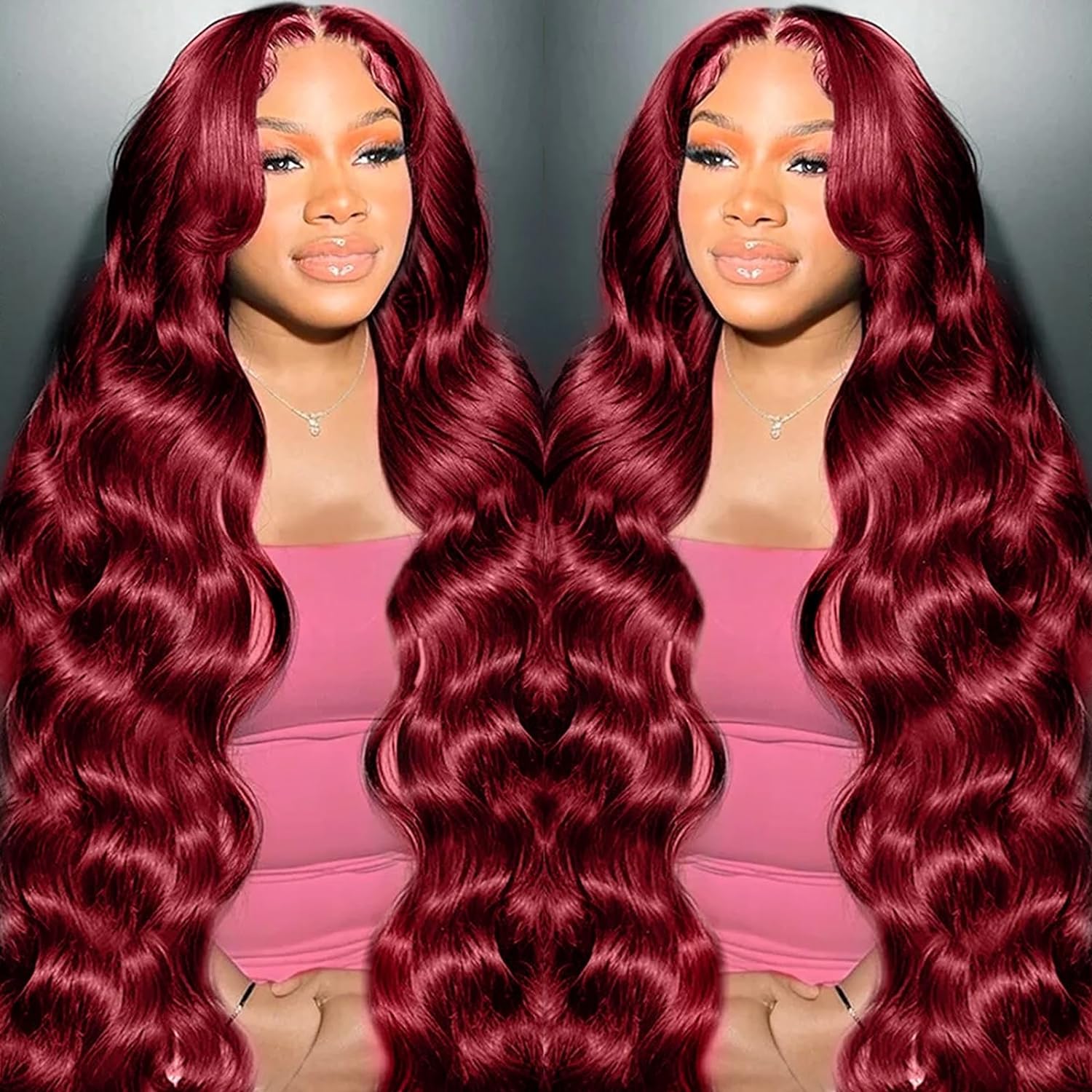 Bling Hair 99j Burgundy Lace Front Wigs Human Hair 13x6 13x4 Body Wave Lace Front Wigs Human Hair Pre Plucked Red Wig Wine Red Lace Front Wigs Human Hair Wigs for Women 180 Density