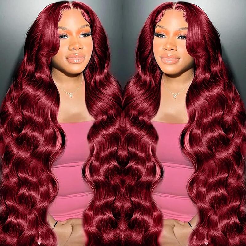 Bling Hair 99j Burgundy Lace Front Wigs Human Hair 13x6 13x4 Body Wave Lace Front Wigs Human Hair Pre Plucked Red Wig Wine Red Lace Front Wigs Human Hair Wigs for Women 180 Density