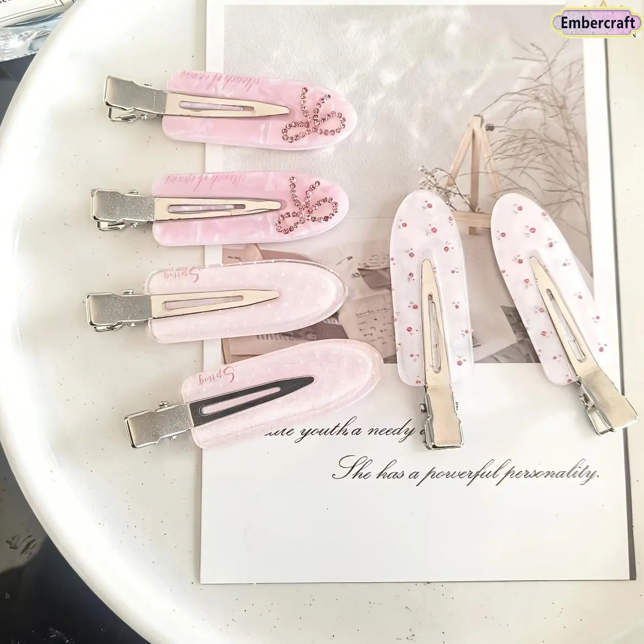 6PCS Hair Clips for Girls, Bow Floral Rhinestone Barrettes, Cute Coquette Aesthetic Y2K Hair Accessories, Pink Purple Mini Snap Clips for Summer, School, Parties, Birthdays & Everyday Hairstyles