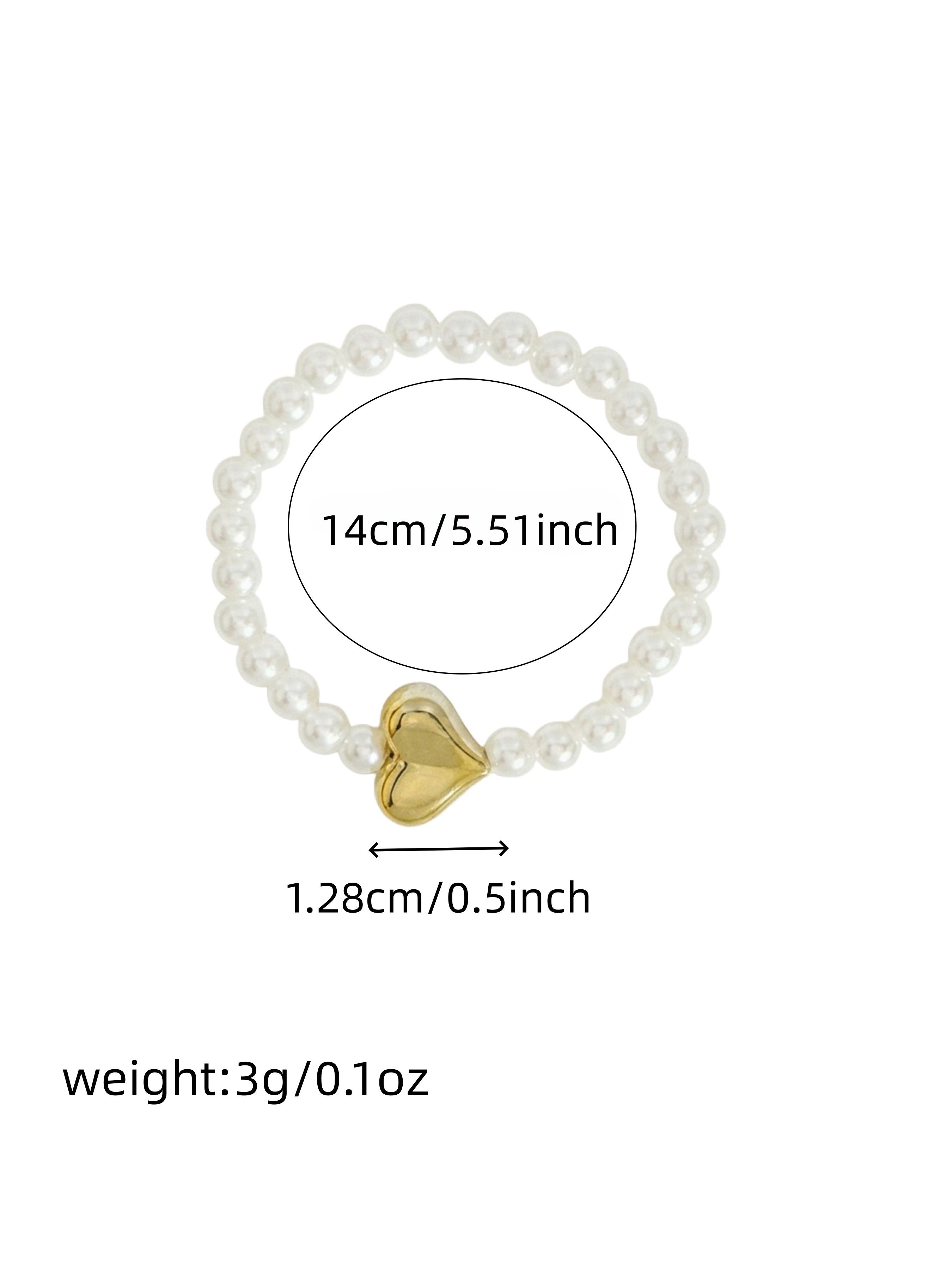 Elegant French Pearl Bracelet, Heart Pendant, Single Gift Box, Boho Style, Polyamide Material, All Seasons Accessory