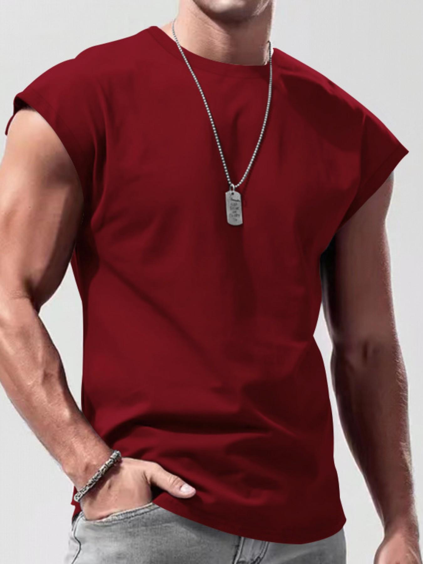 Men's Sleeveless Tank Top, Casual Plain Summer Sports Vest, Loose-Fitting Comfortable Upper Garment, Ideal for Daily Wear
