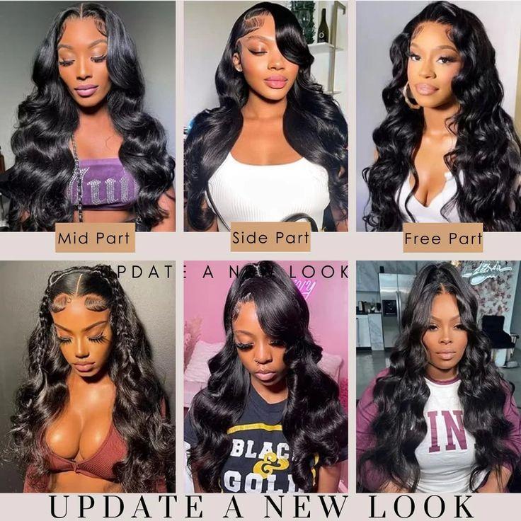Dachic Hair 13x6 HD Transparent Lace Front Wigs Natural Black Body Wave Wig 180% Density 99J Burgundy Pre Plucked Brazilian Hair 613 Blonde Color Human Hair P4/27 Highlight Body Wave Wig Hot Red Color Wigs for Women