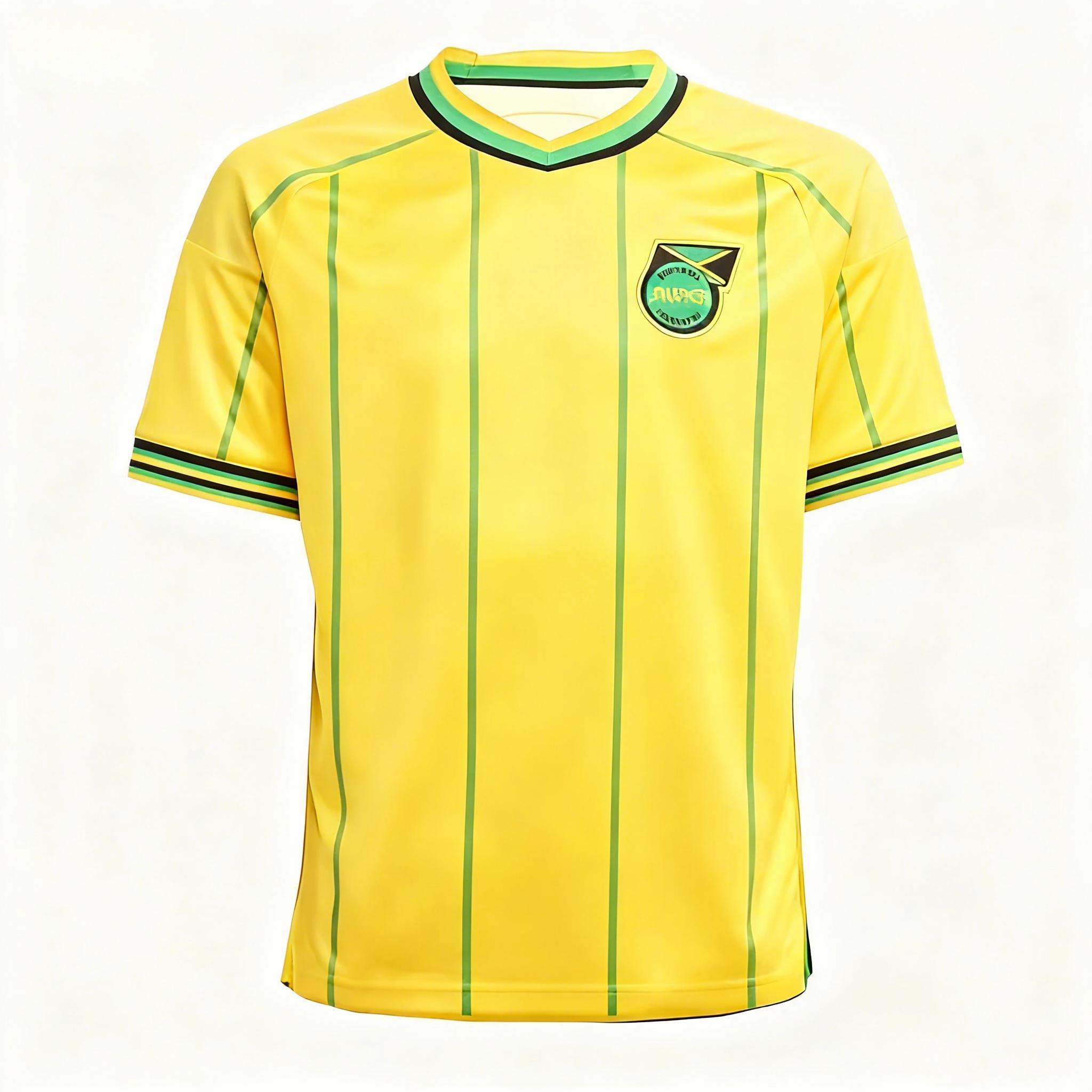 New Summer Men's New Jamaica Football T Shirt Outdoor Sport Loose Quick Dry Short Sleeve Training Casual Fitness Clothing Top