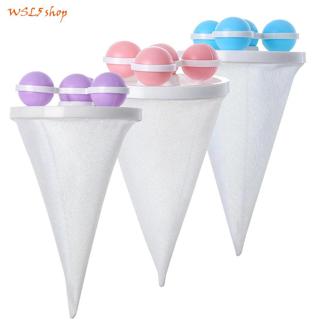 3PCS Washing Machine Lint Filter Bags, Reusable Floating Pet Hair Catcher for Laundry Washer, Mesh Laundry Hair Remover for Clothes Blankets & Daily Washing