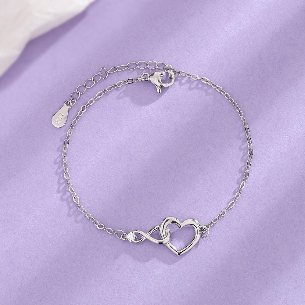 Infinity Heart Pendant Necklace| Gold/Silver Plated CZ Romantic Jewelry Gift for Her