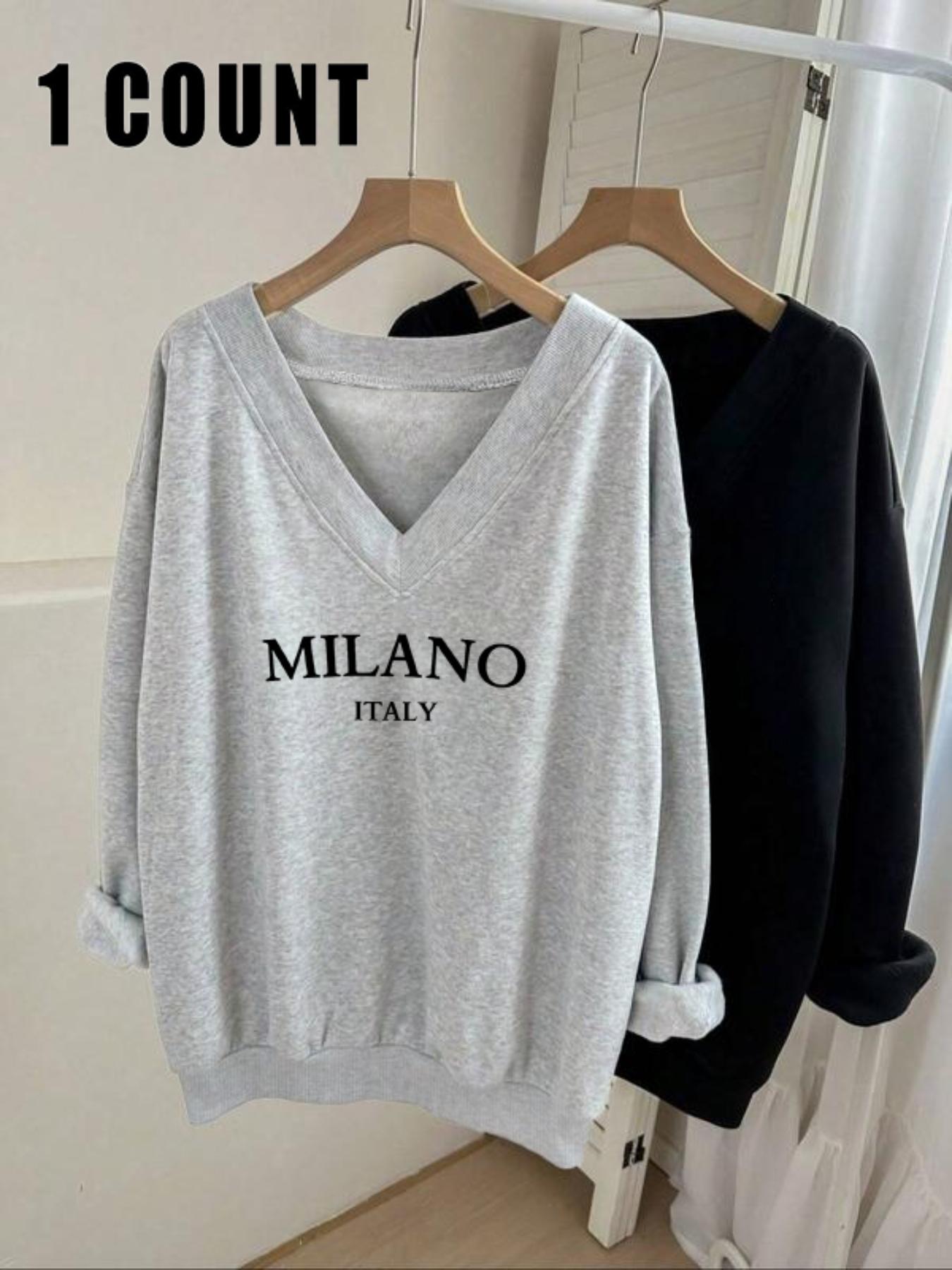 Milano Printed V-Neck Sweater Lightweight Knitwear, Knitted Pullover, Casual Fitted Basic Top, European Style Daily Commute Wear, Winter Fashion, Plain Pattern