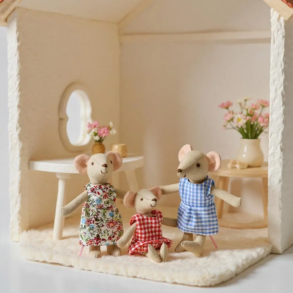 1PCS Unisex Soft Cotton and Linen Fabric Stuffed Plush Toy Mouse Doll - Exquisite and Cute Kids' Holiday Birthday Gift, Room Decoration, Pretend Play Animal Friend, 8G, Animals & Nature
