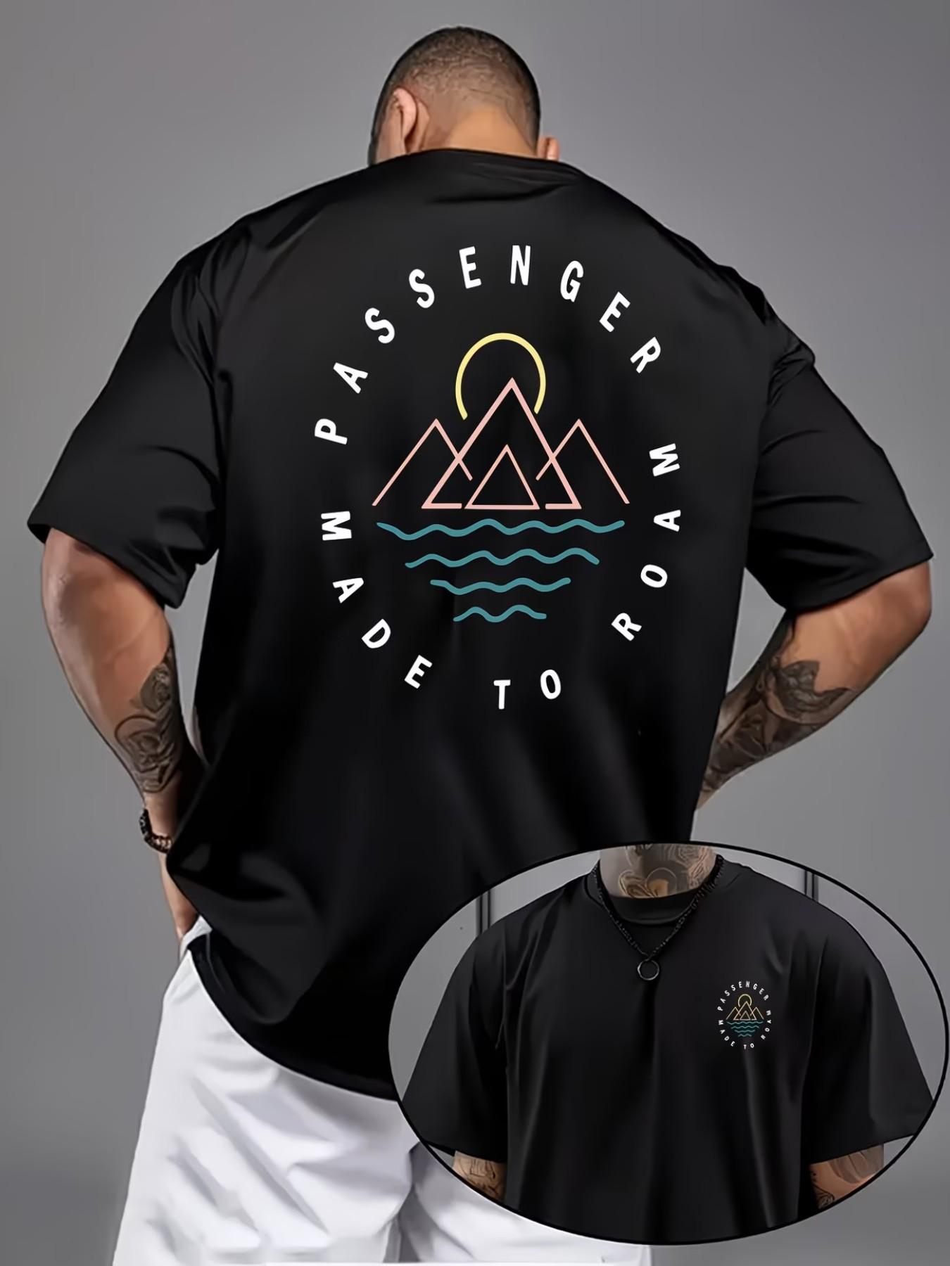 Men's Casual Fitted H-Type Long Sleeve T-Shirt, Animal Pattern Print, Summer Cool Simple Fashion, All-Season Wear