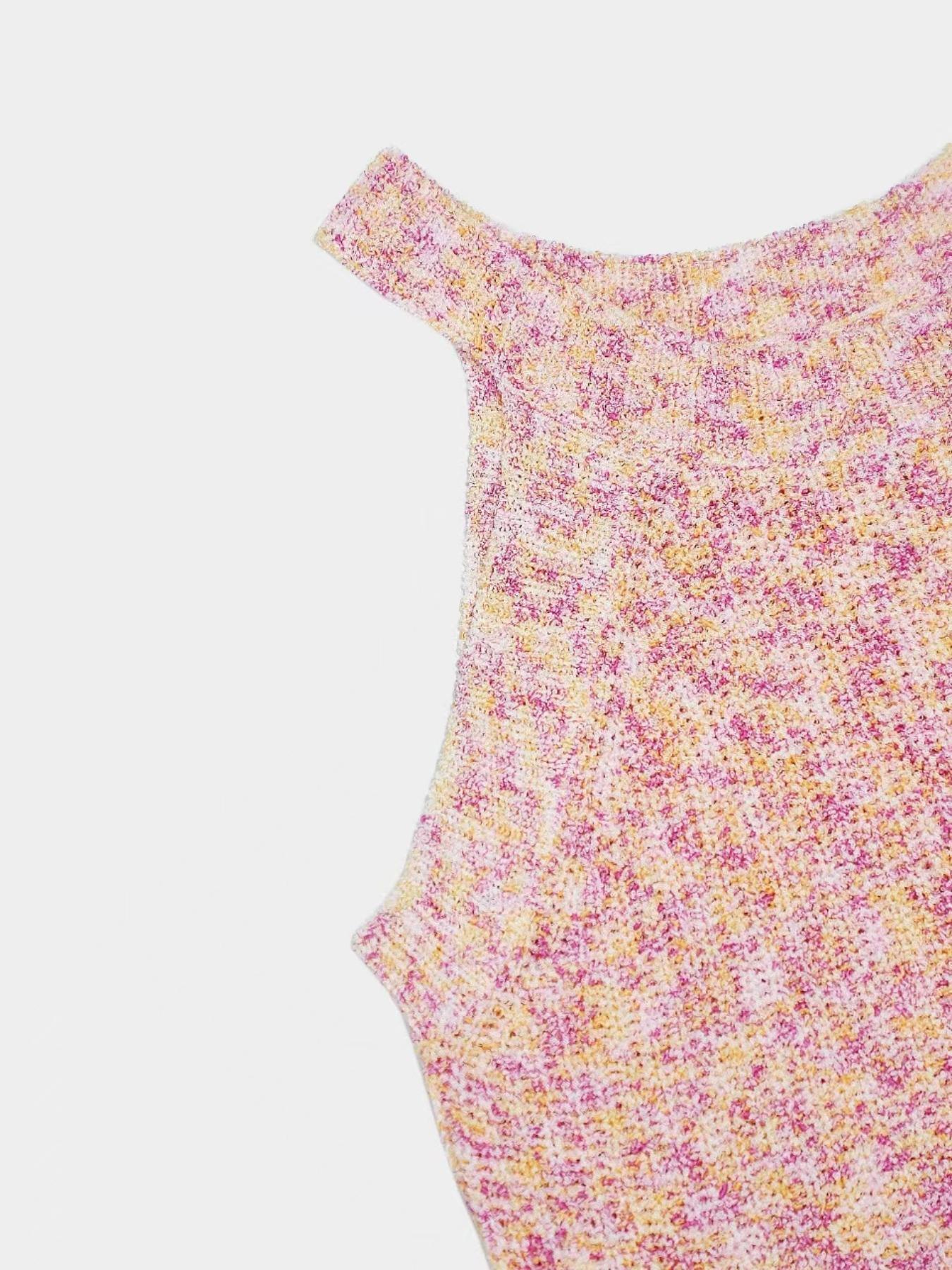 Summer Tie-Dye Sexy Elegant Short Knit Vest, Casual Stylish Tank Top, Versatile and Chic Top for Spring & Summer