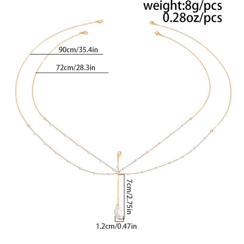 Sexy Metal Pearl Shell Pendant Chest Chain for Women Girls Fashion Gold Color Sun Multilayer Tassel Body Chain Bikini Jewelry