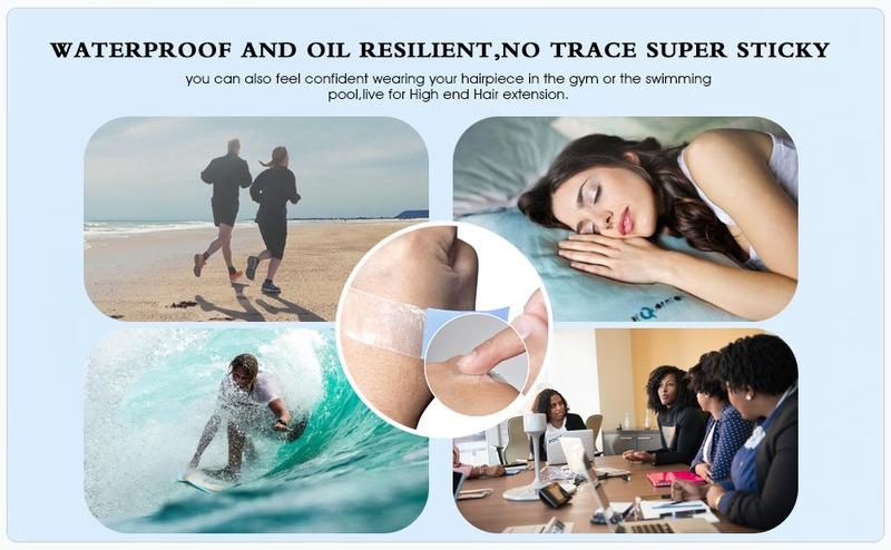 Wig Tape 20 Pcs Double Sided Adhesive Tape for Toupee Lace Front Wig Strong Hold Waterproof Strips Ashimary Blue Wig Tape