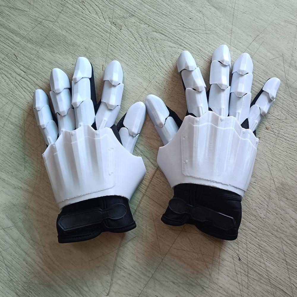 3D Printed Punk Mechanical Gloves, Futuristic Gothic Wearable Hand Armor, Neutral Tech Style Role Play Exoskeleton Gear