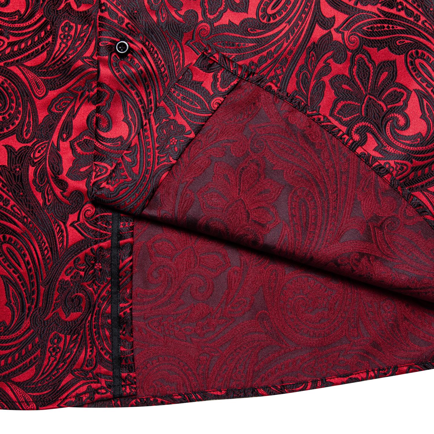 AILISUS Plus Size Men's Paisley Floral Dark Red Long Sleeve Dress Shirt Luxury Formal Casual Breathable Winkle Free Jacquard Button Down Shirts Men Shirts For Wedding Party Form Menswear Tropical SpringStatements AILISUS Plus Size Men's Paisley Floral Dark Red Long Sleeve Dress Shirt Luxury Formal Casual Breathable Winkle Free Jacquard Button Down Shirts Men Shirts For Wedding Party Form Menswear Tropical SpringStatements
