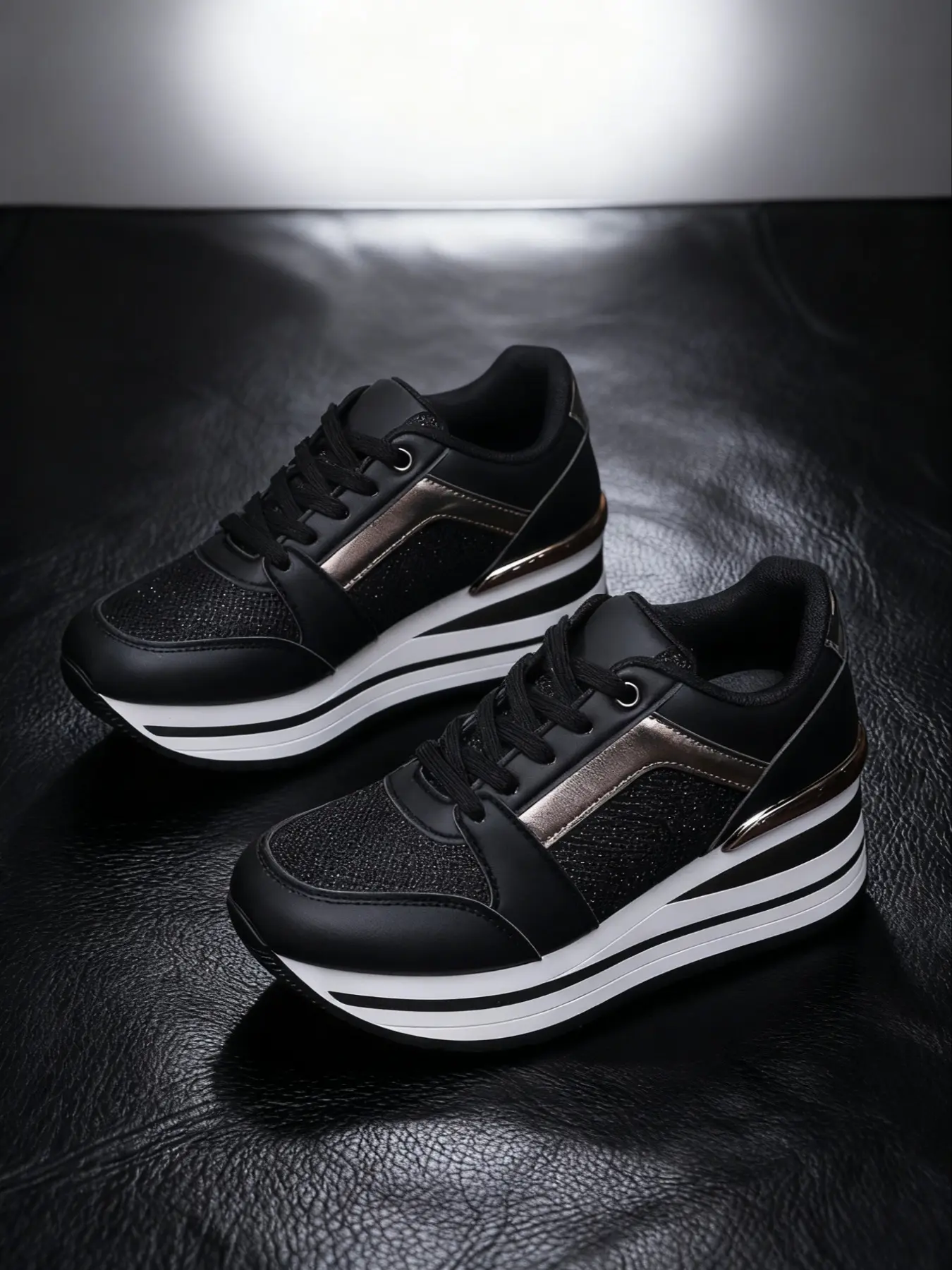 Women's Thick Sole Wedge Heel Lace-Up Sporty Casual Shoes, Breathable Outdoor Camping Running Sneakers, Versatile Comfortable Women's Shoes, Fashionable Casual Sneakers, Thick Soled Sneakers
