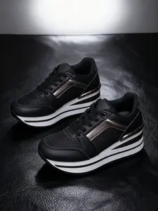 Women's Thick Sole Wedge Heel Lace-Up Sporty Casual Shoes, Breathable Outdoor Camping Running Sneakers, Versatile Comfortable Women's Shoes, Fashionable Casual Sneakers, Thick Soled Sneakers
