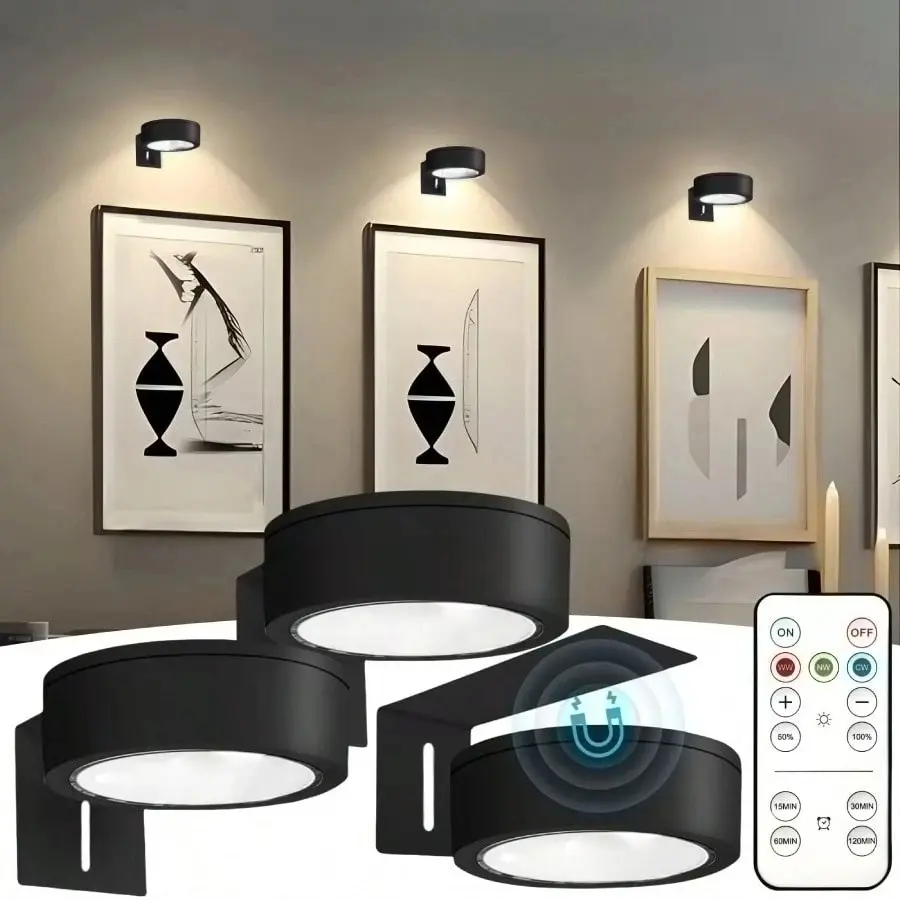 Art Image Light, Battery Powered, Three Color Options, Adjustable Brightness, Ideal for Art Exhibitions, Portraits, Frames, Display Cases