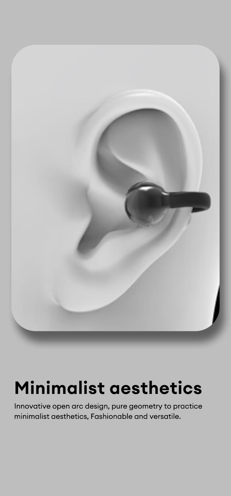 Clipbuds 7 Clip-on Design Wireless Headphones, Powerful Sound Effects for Music, Dustproof & Waterproof Sports Earbuds for Running, Workout, Audio