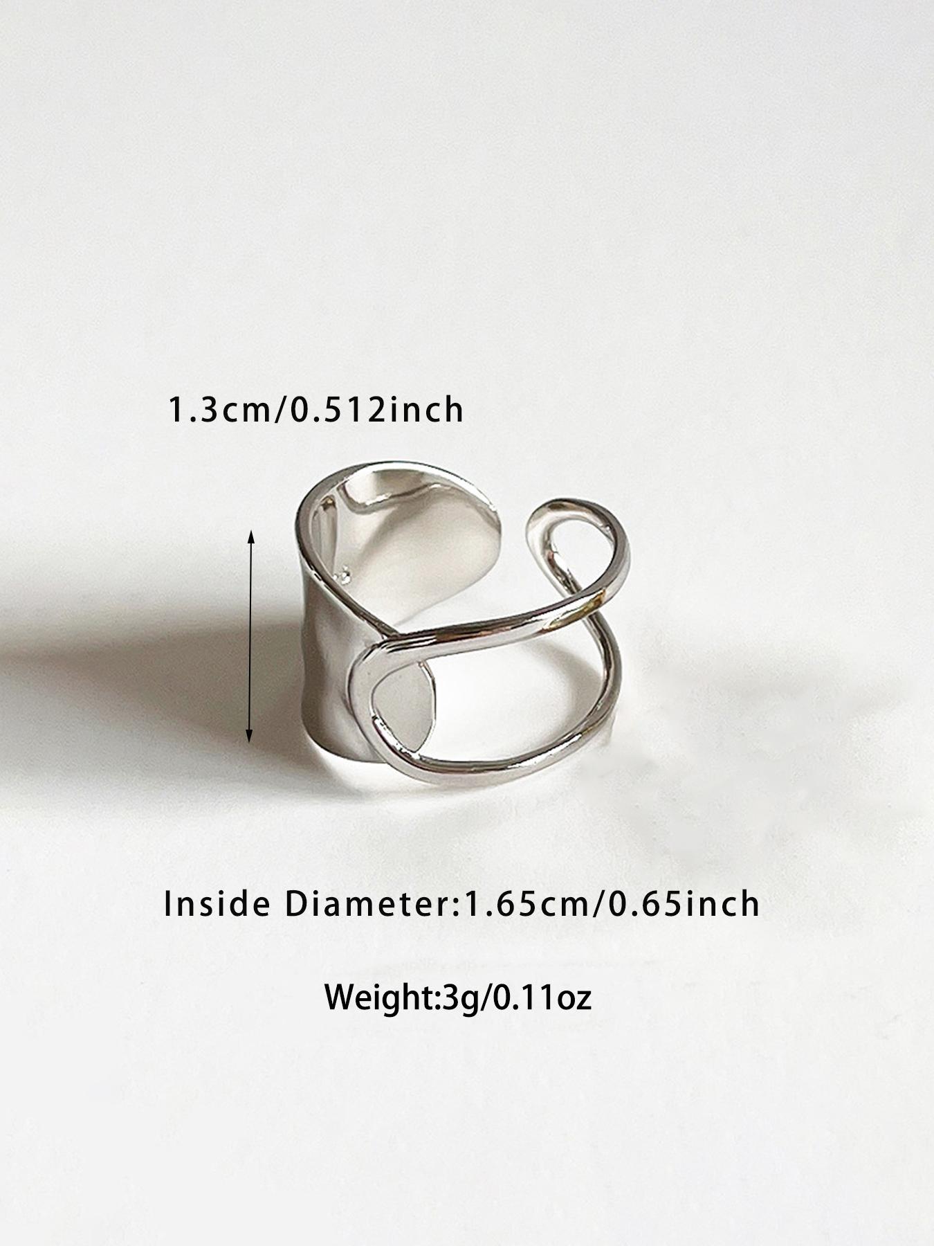 S925 Sterling Silver Simple Fashion Irregular Shaped Hollow Open Adjustable Ring, Fashion Jewelry for Party, Daily Clothing Decor, Trendy Exquisite Jewelry for Birthday Gift, Elegant Fashion Rings, Statement Ring