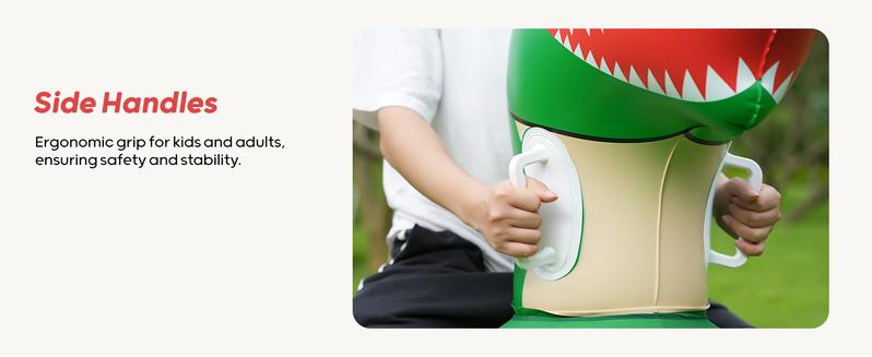 QPAU 1/2 PCS Bouncy Dinosaur Toys Medium size for 2 Years+, Large size for 5 Years+, Toddler Play Fun Toy Inflatable Jumping Bouncy Horse Animal Hopper, Outdoor & Indoor Ride On Hopping Bouncer for Kids Boys Girls Energy Out and Work Out