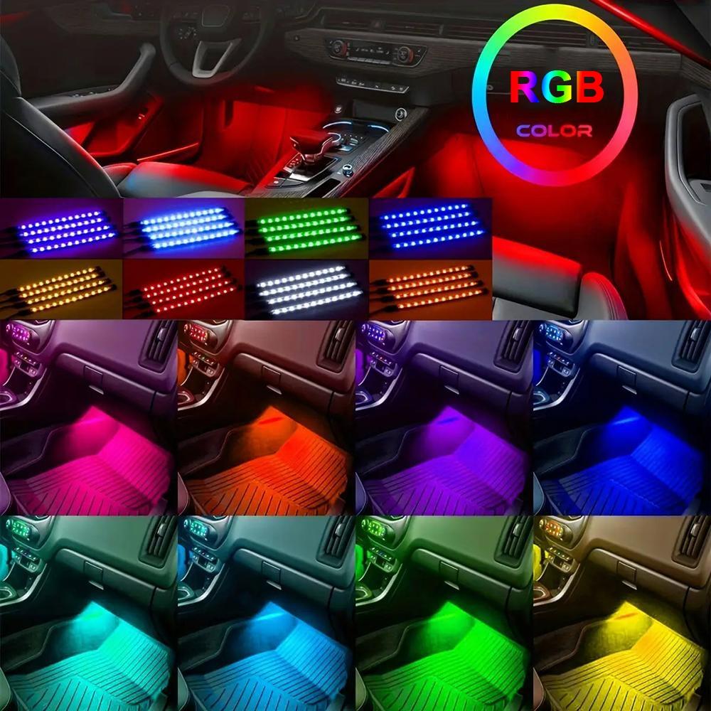 Neon LED Car Lights Multicolor Music Car Strip Light, Under Dash Lighting with Remote Control, USB Powered RGB Color Changing Decorative Light, Car Ambient Light