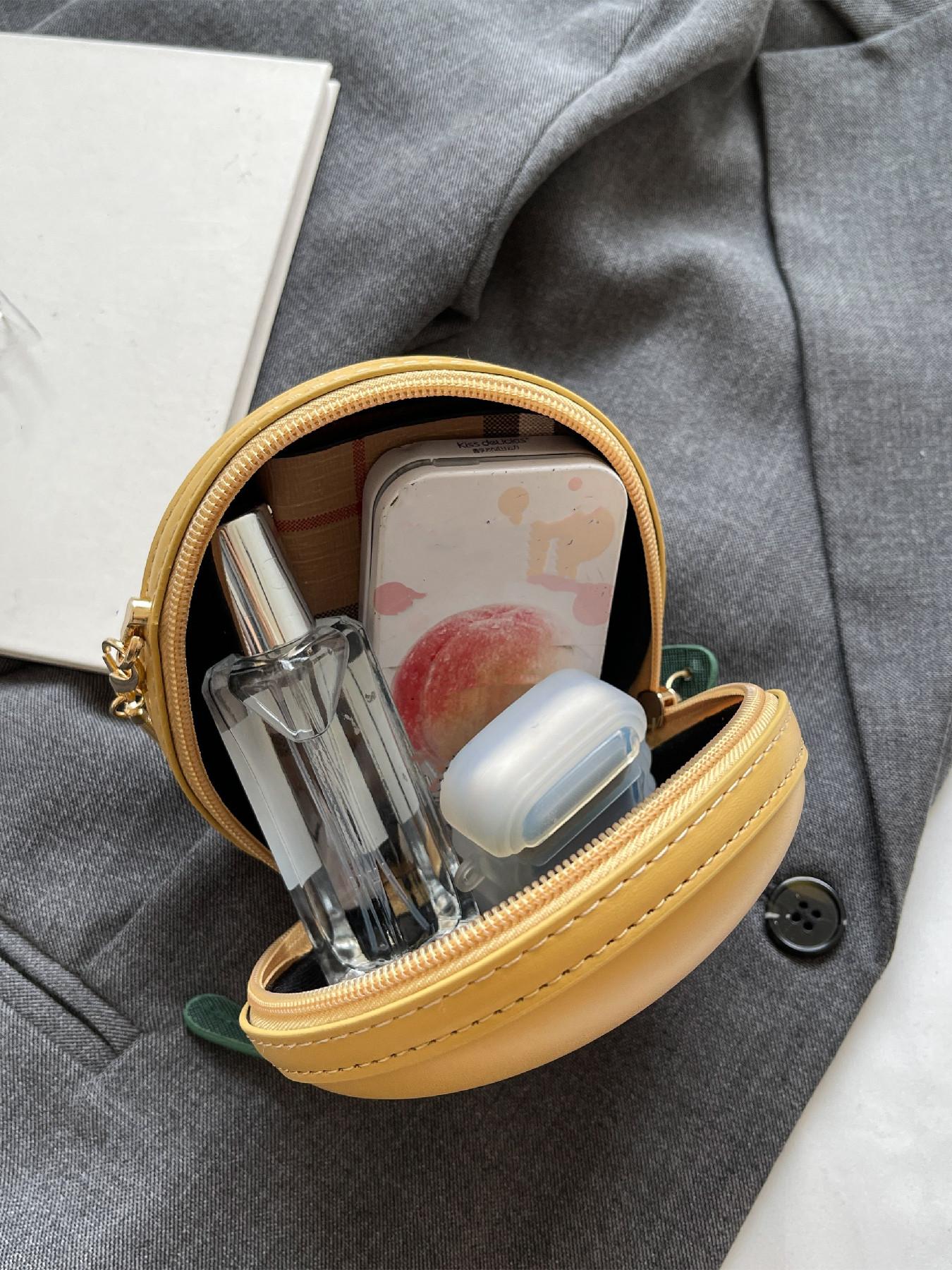 Elegant Apple-Shape Letter Design Bag, Stylish Shoulder Crossbody Purse, Perfect for Daily Use, Dates, Gatherings