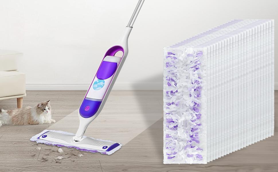 20 Pack Power Mop Refill Pads for Swiffer Multi-Surface & Wood Mopping Pad Refills Disposable Swifter Wet Pad Replacement for Wooden Floor Cleaning