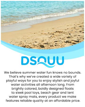 DSQUU XL-Inflatable Tanning Pool Lounger Float with Sprinkler, 72"x65" Round Pool Float Adults with Pillow XL Cup Holder Handle Blow Up Tanning Bed for Summer Sunbathing Water Lounge Party Gifts, Blue