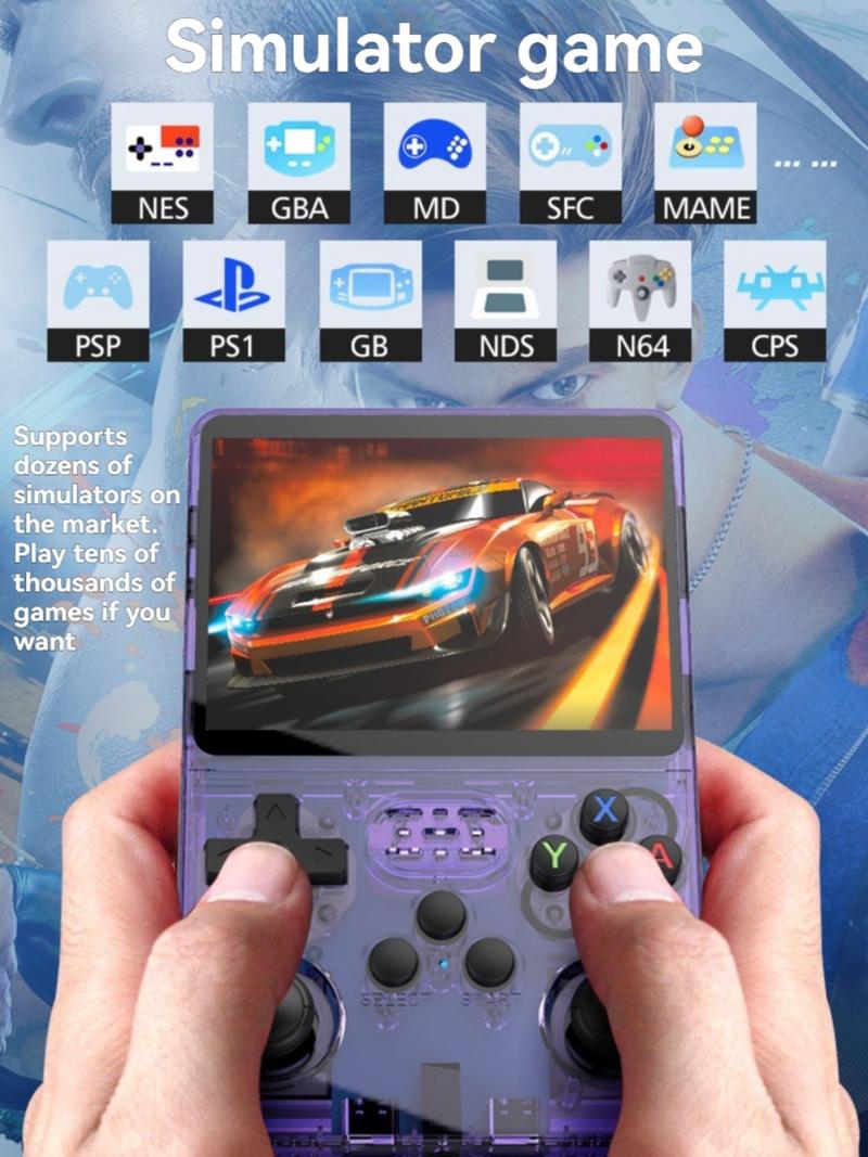 Portable Game Console with Dual Operating System, 64GB Memory, 3.5-Inch IPS Color Screen, Retro Gba Arcade Simulator, Handheld Gaming Console