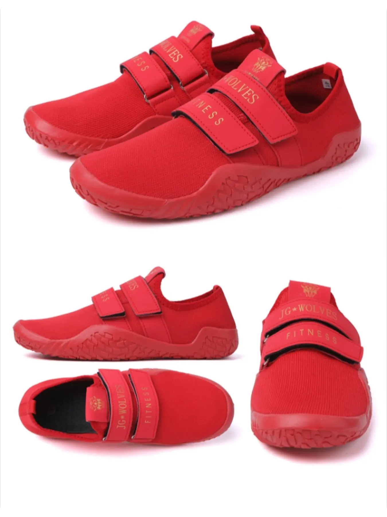 Unisex's Solid Color Velcro Design Gym Shoes, Breathable Comfortable Sports Shoes, Athletic Shoes, Athletic Gym Footwear, Non-slip Squat Training Shoes, Workout Sneaker for Gym Workout