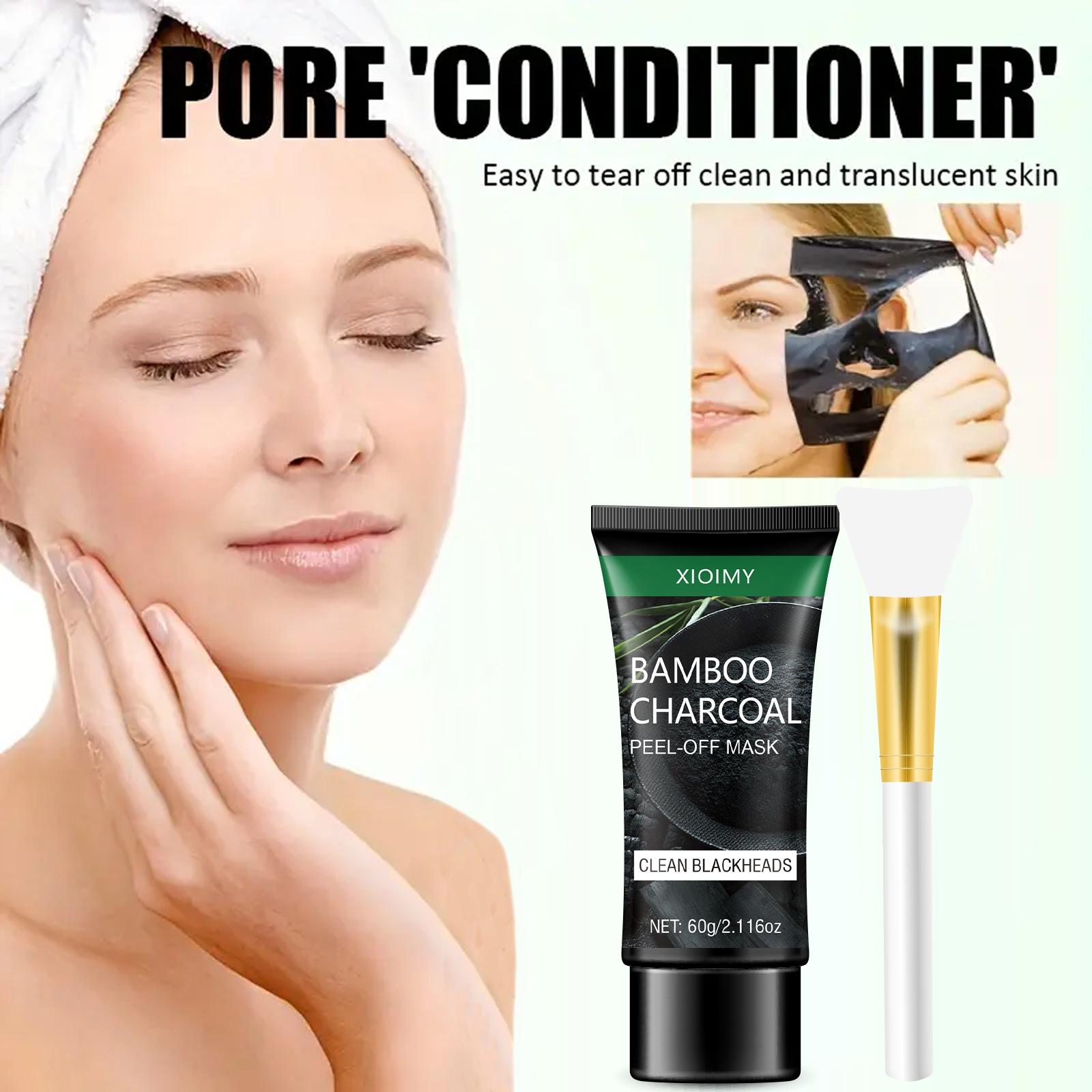 60g Bamboo Charcoal Mask, Cleansing, Oil Control, Moisturizing, Easy to Use, Non-Irritating Formula, Refreshing Glow, Suitable for All Skin Types