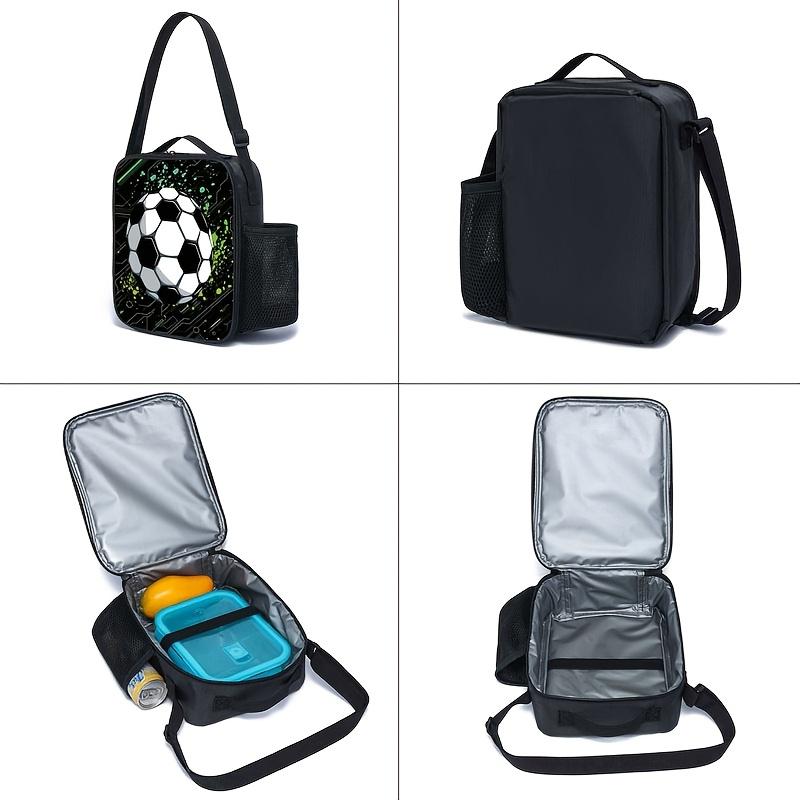 Cool Green Football Black Backpack Three-Piece Set, Large Capacity Backpack for Daily Commuting, for Teenager