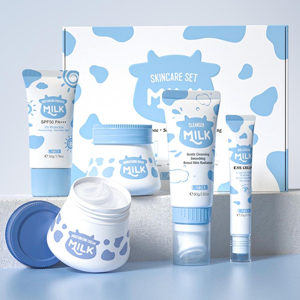 Gentle Milk Skincare Set, Facial Cleansing Hydrating and