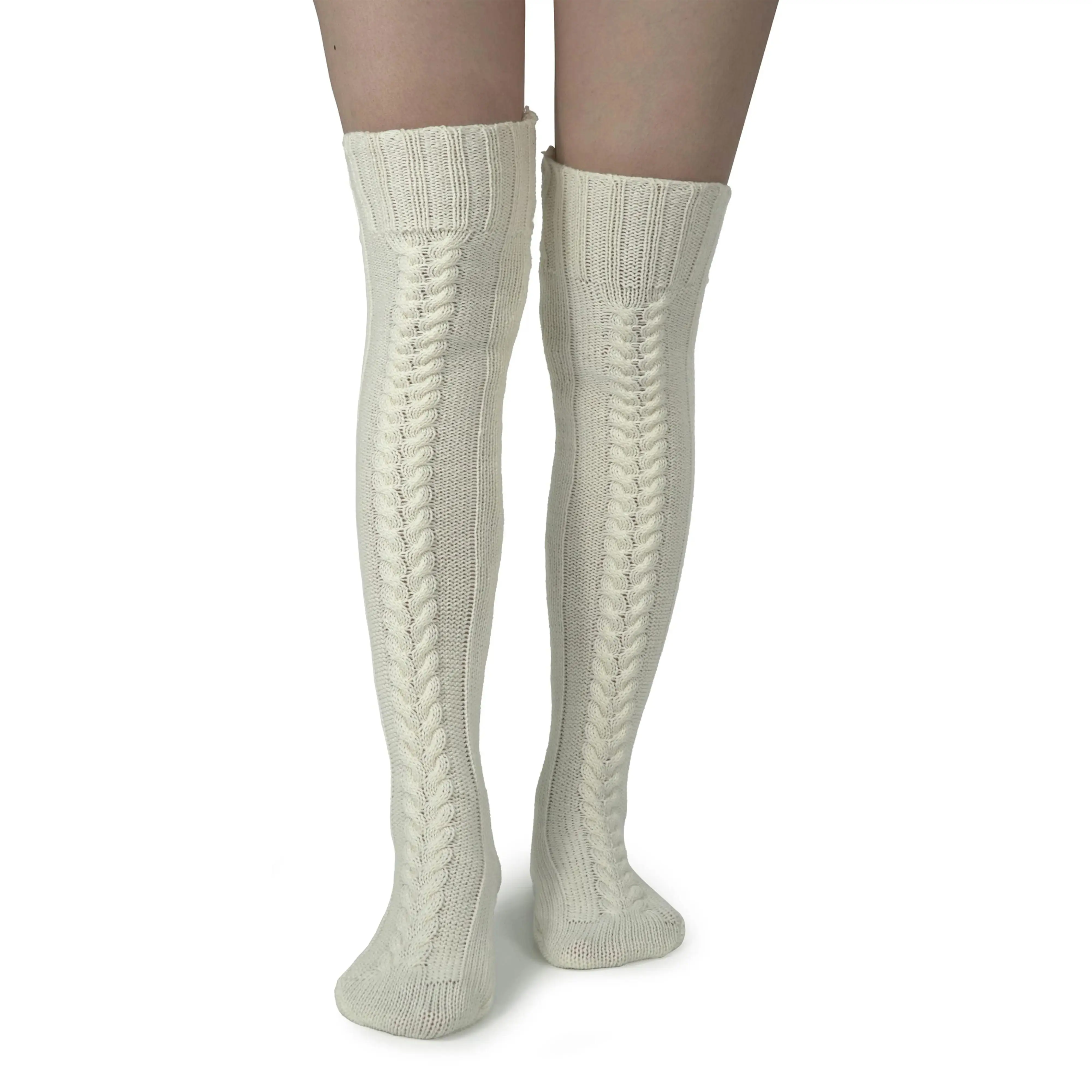 Cozy Knit Thigh High Socks for Boots | Soft Fabric, Elastic Fit, Ladies Size 5-10, Warm & Durable, Fashionable Striped Design for Fall & Halloween Style Womenswear Leg