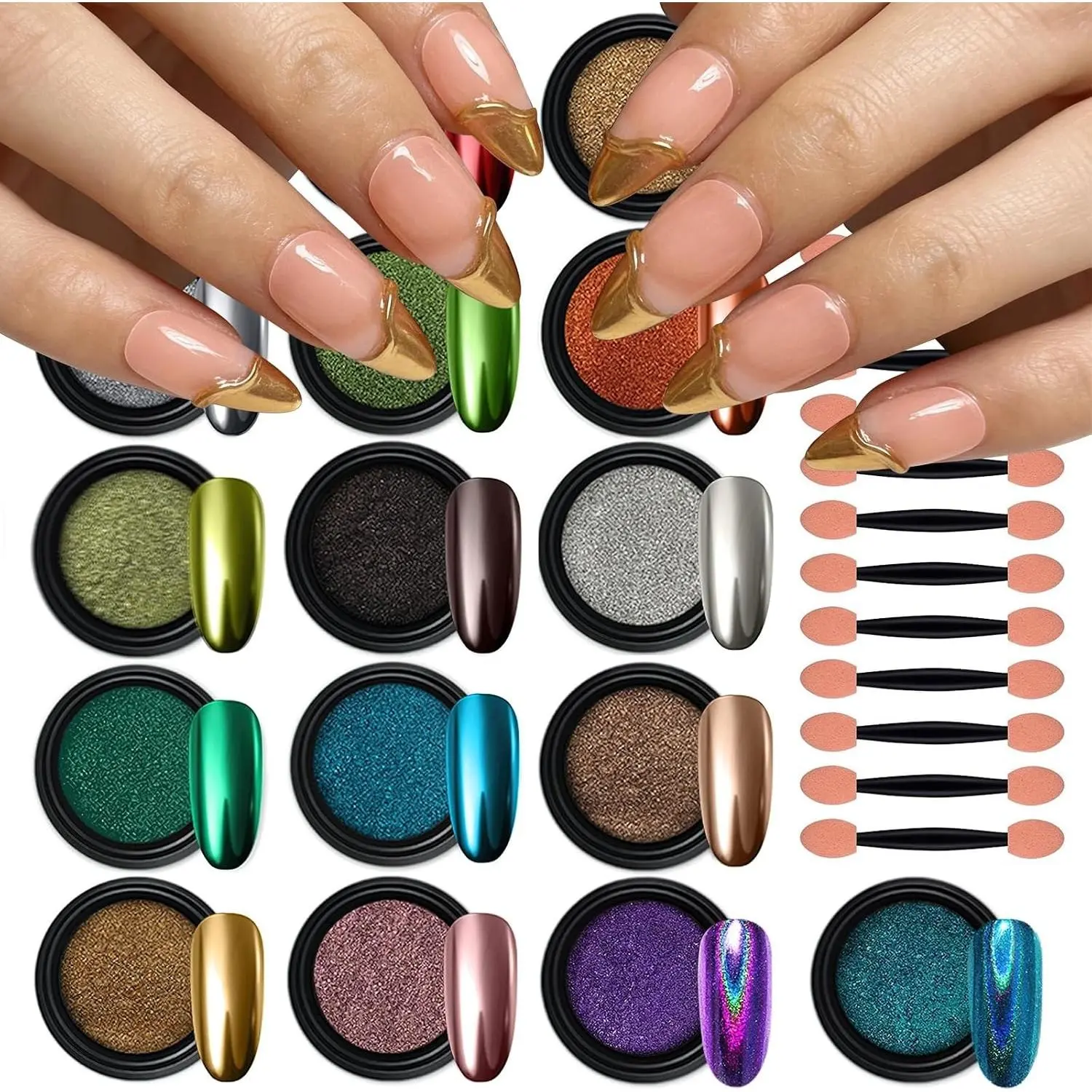 16 colors mirror powder