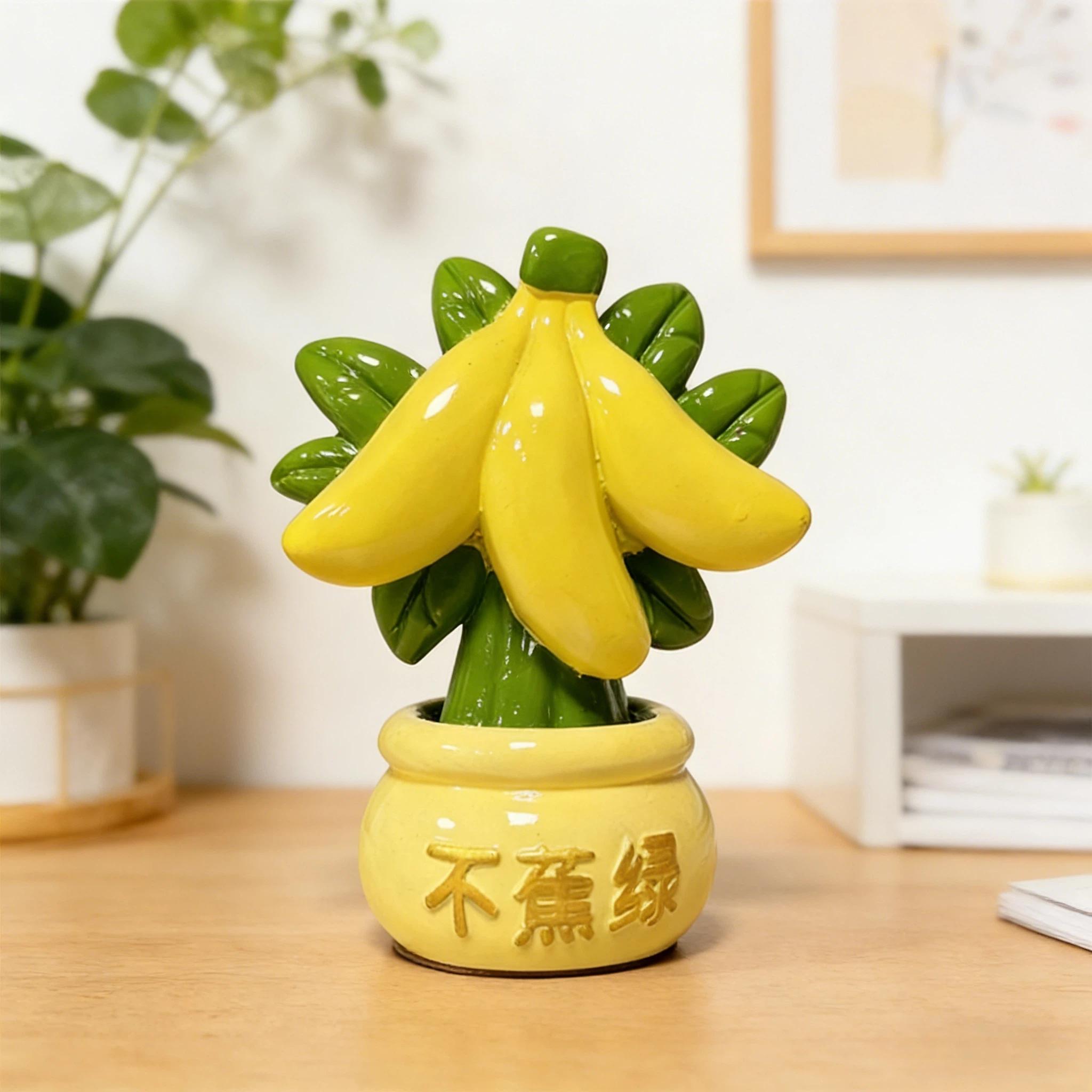 Trendy Banana Resin Statue, Cartoon Cute Healing Style, Smooth Fine Non-Fading, Stress Relief Gift, Birthday, Moving in Present