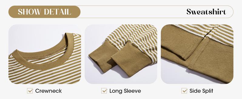 Fisoew Sports Women's Fall Oversized Sweatshirt Casual Waffle Knit Long Sleeve Crewneck Split Pullover Tunic Tops,Valentine's Day Gift Recommendations