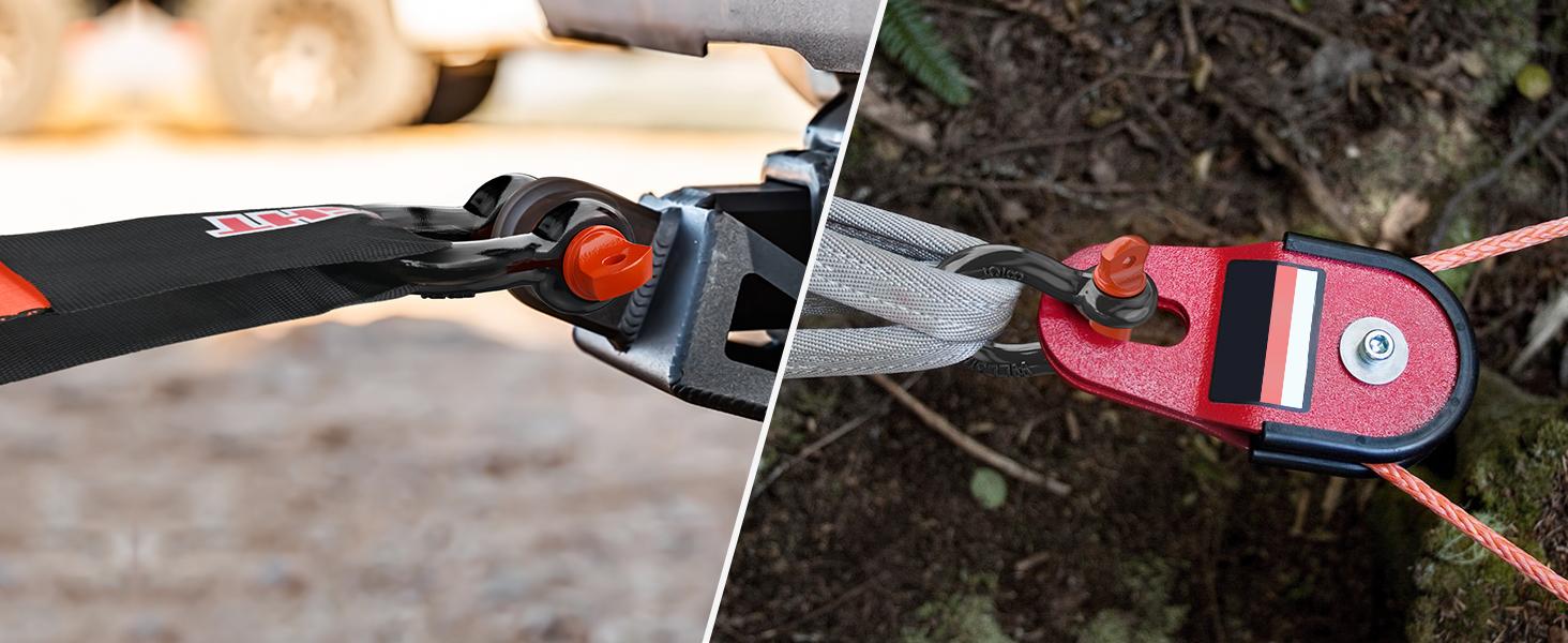 Nilight 4 Pack Small Shackles 1/2" D-Ring Shackle 2 Ton (4409 lbs) Capacity Heavy Duty Off Road Recovery Shackle Kit for Cars and Other Applications for Tie Downs, Black Red Parts Hardware Stainless Steel Rope Chains  dealsforyoudays