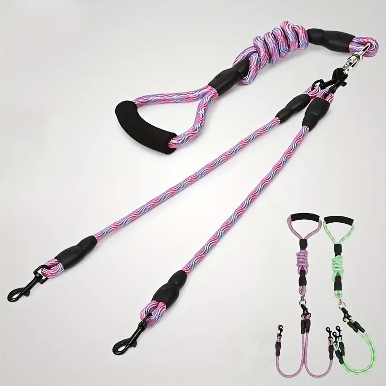 Double/Triple-ended Dog Leash, 1 Set Removable Wave Pattern Pet Leash, Pet Traction Rope, Anti-winding Pet Supplies for Outdoor Walking, Dog & Cat Accessories