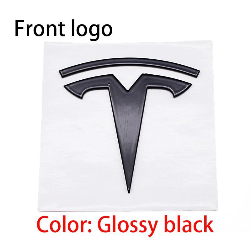 Tesla Car Front & Rear Emblem, Hood Decoration, Scratch-Resistant Reinforced Badge, Replacement Logo for Model 3/y/s/x, Exterior Modification Parts