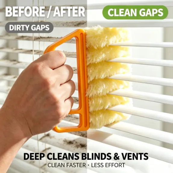 Generic Washable Multifunction Cleaning Window Blinds Brush, 1 Count Portable Home Air Conditioning Cleaner Duster, Household Crevice Cleaning Brush, Household Items