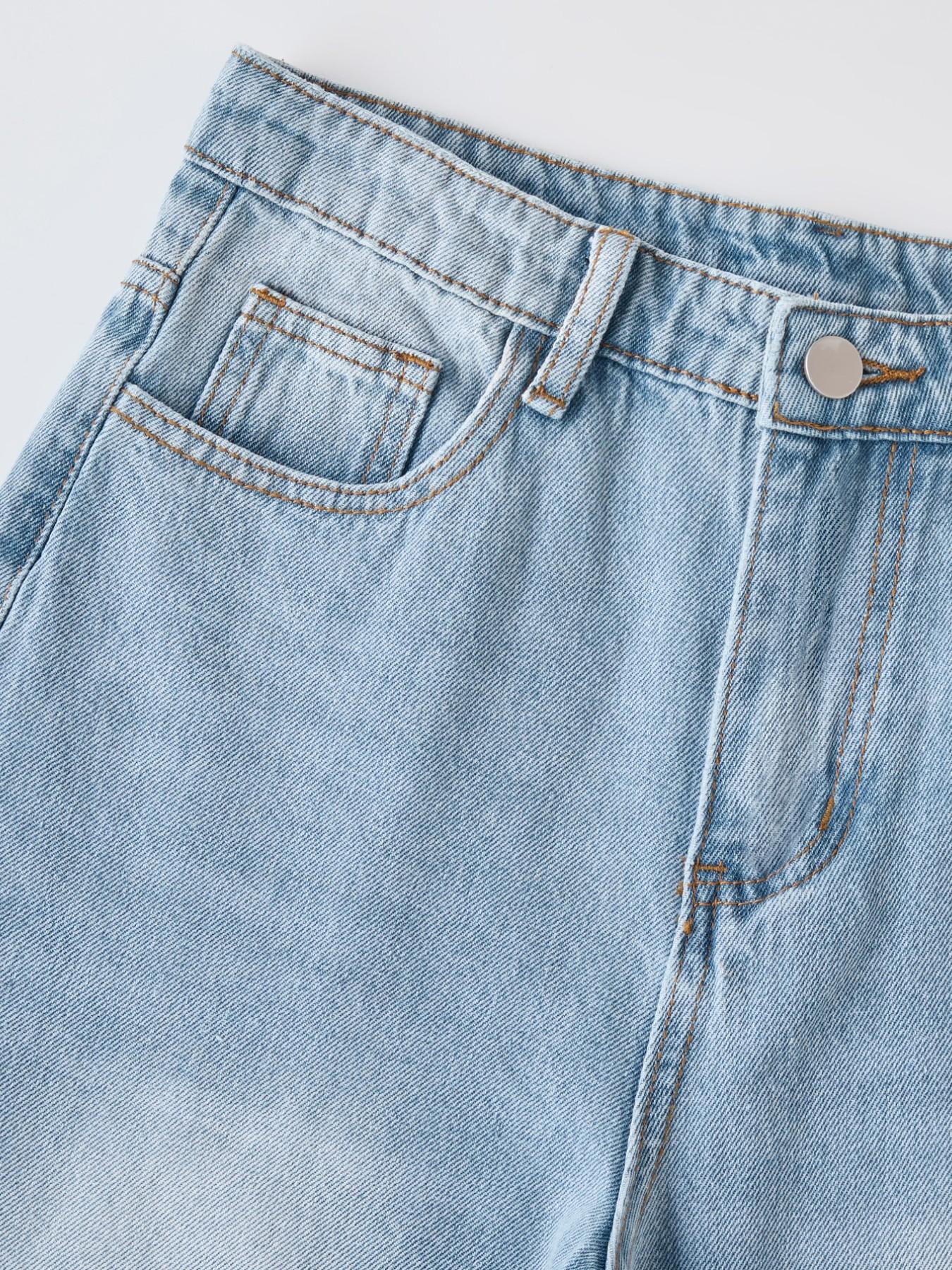 Teen Girls High Waisted Baggy Jeans, Summer Dark Washed Wide Leg Denim Jeans, Loose Straight Trousers 12-16y