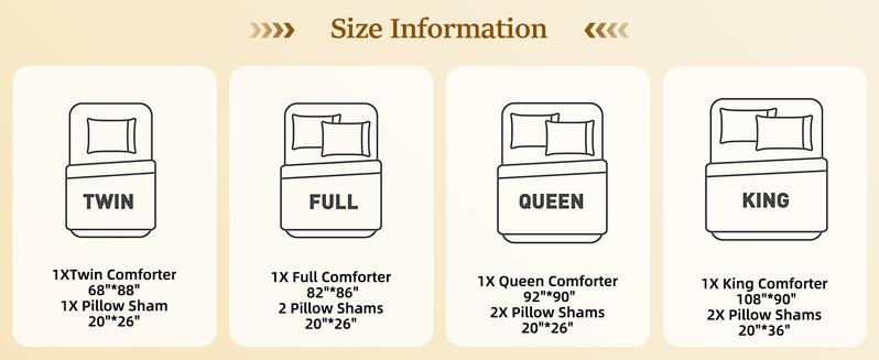 Inovaday 3 Pieces Comforter Set, Boho Fluffy Ruched Bedding Comforter Set with 2 Pillowcases, Soft Shabby Chic Ruffle Comfy Bed Set Luxury Bedding Set