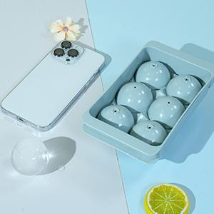 WIBIMEN Ice Ball Tray Set (1.9") | Easy-Release, 2-Pack with Storage Box & Ice Tongs | Perfect for Whiskey & Cocktails