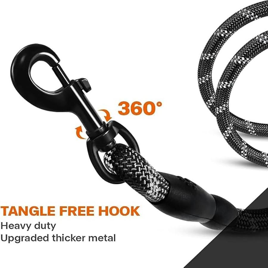 Dog Training Leash with Striped Pattern, Durable Polyamide Material, Padded Handle, Shock Absorption, Suitable for Small Medium Large Dogs