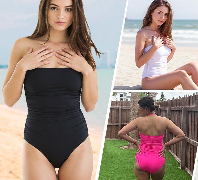 Holipick Women Elegant Tummy Control One Piece Swimsuits Strapless Bandeau Full Coverage Bathing Suits Slimming Halter Swimwear Swimming Clothing Holipick Women Elegant Tummy Control One Piece Swimsuits Strapless Bandeau Full Coverage Bathing Suits Slimming Halter Swimwear Swimming Clothing